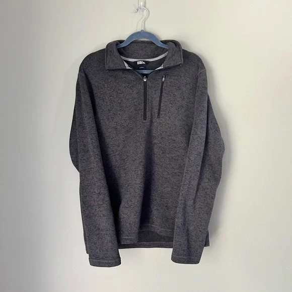 Eddie Bauer Men’s Large Pullover Jacket | Charcoal | Chest Zipper Pocket - Picture 2 of 7